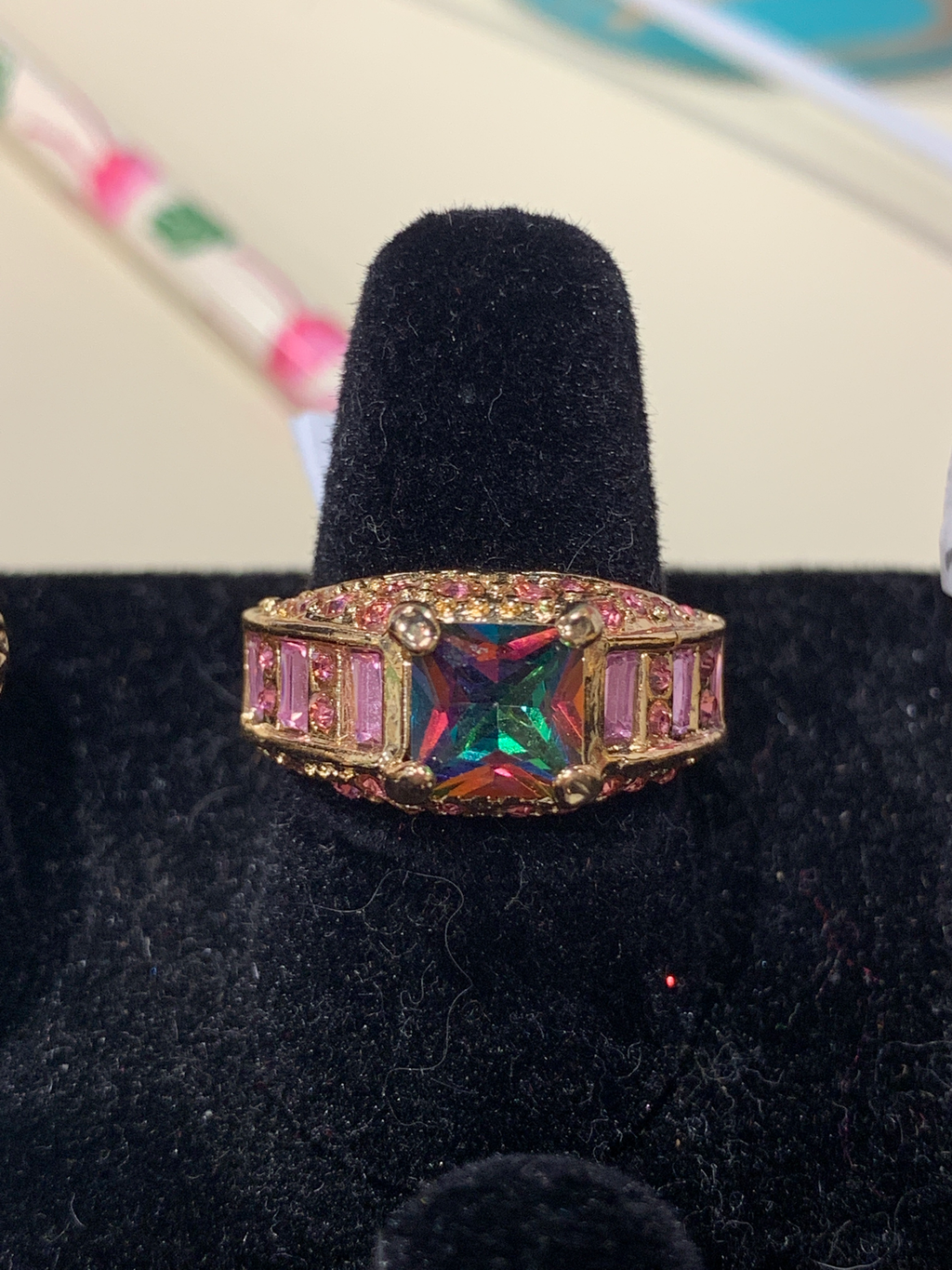 Pink green ring