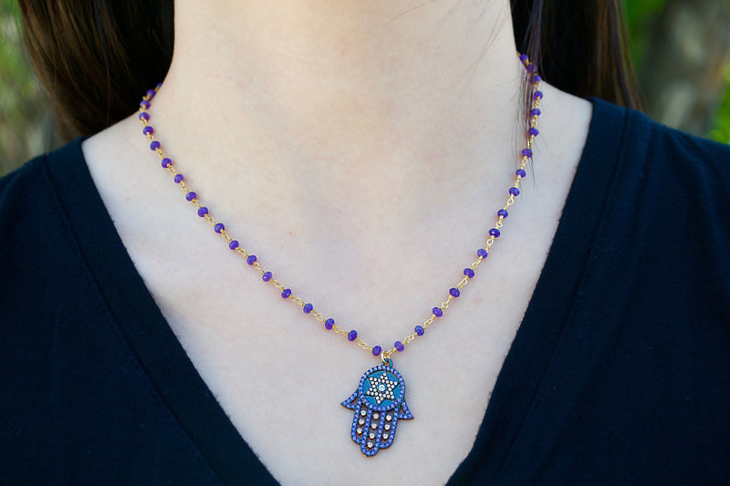 Amethyst Hamsa Hand