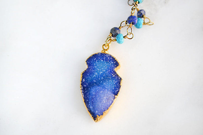 Blue Druzy Arrow 2