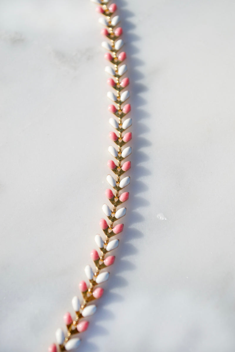 Pink and White Fish Chain