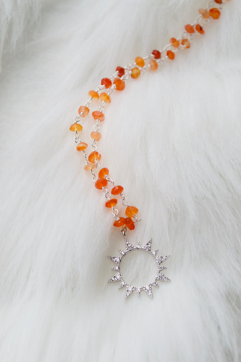 Carnelian Silver Sun