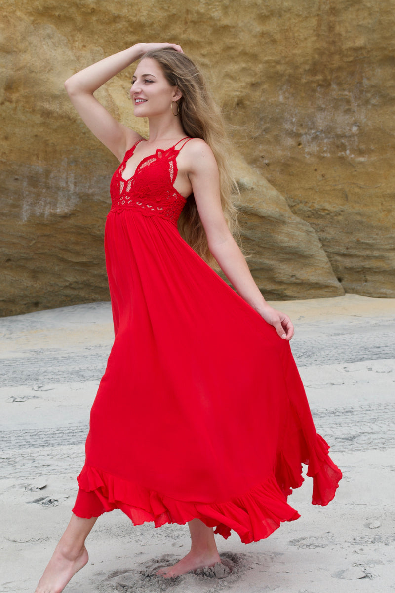 FP Bright Red Adella Maxi Dress
