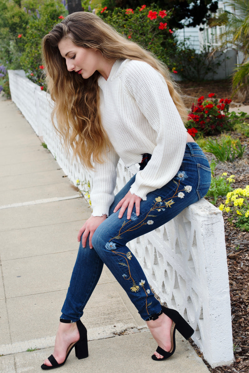 Driftwood Blue Vine Skinny Jeans