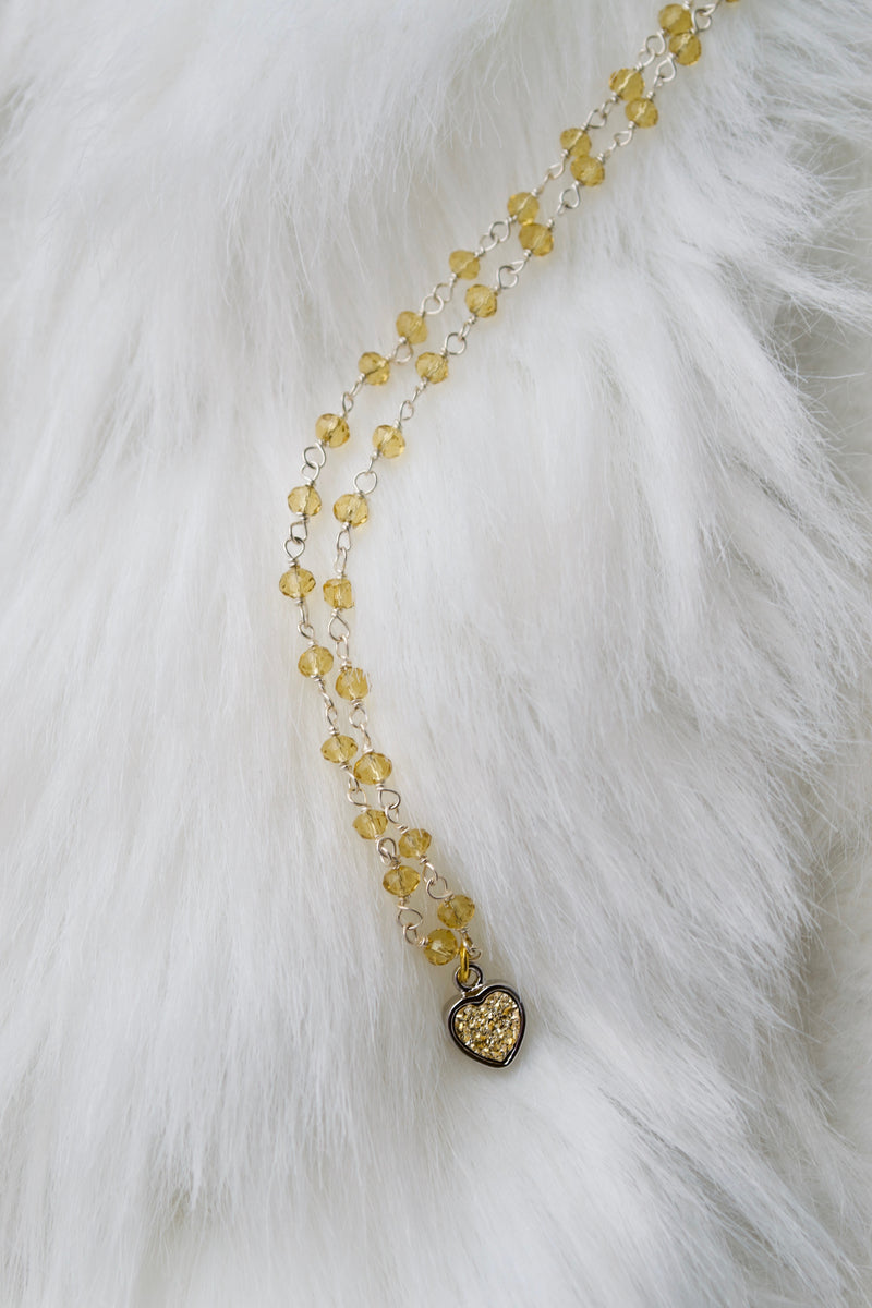 Gold Mini Druzy Heart