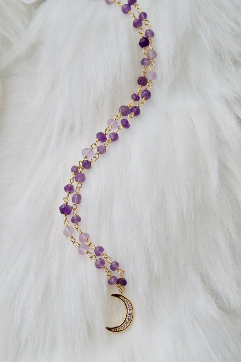 Gold Amethyst Necklace