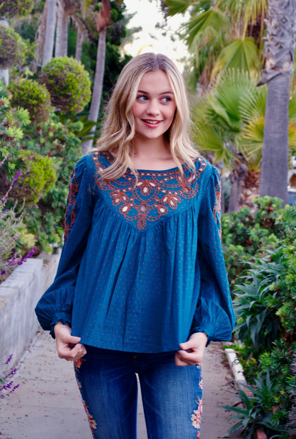 FP Blue Combo Teal Blouse