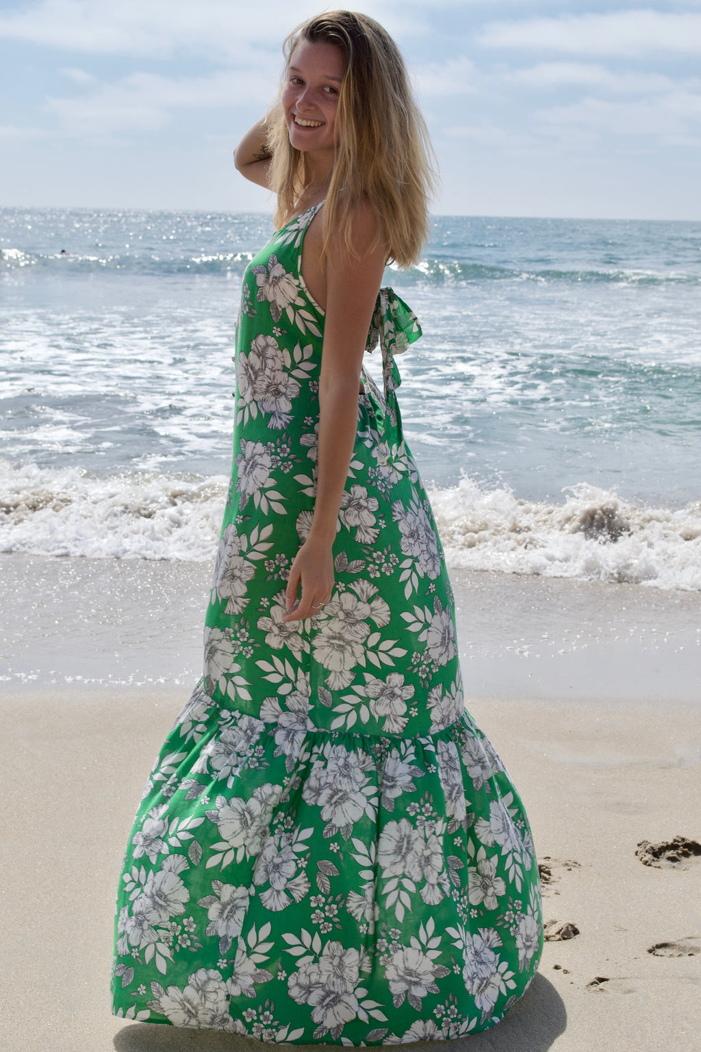 Aakaa Green Petunia Dress