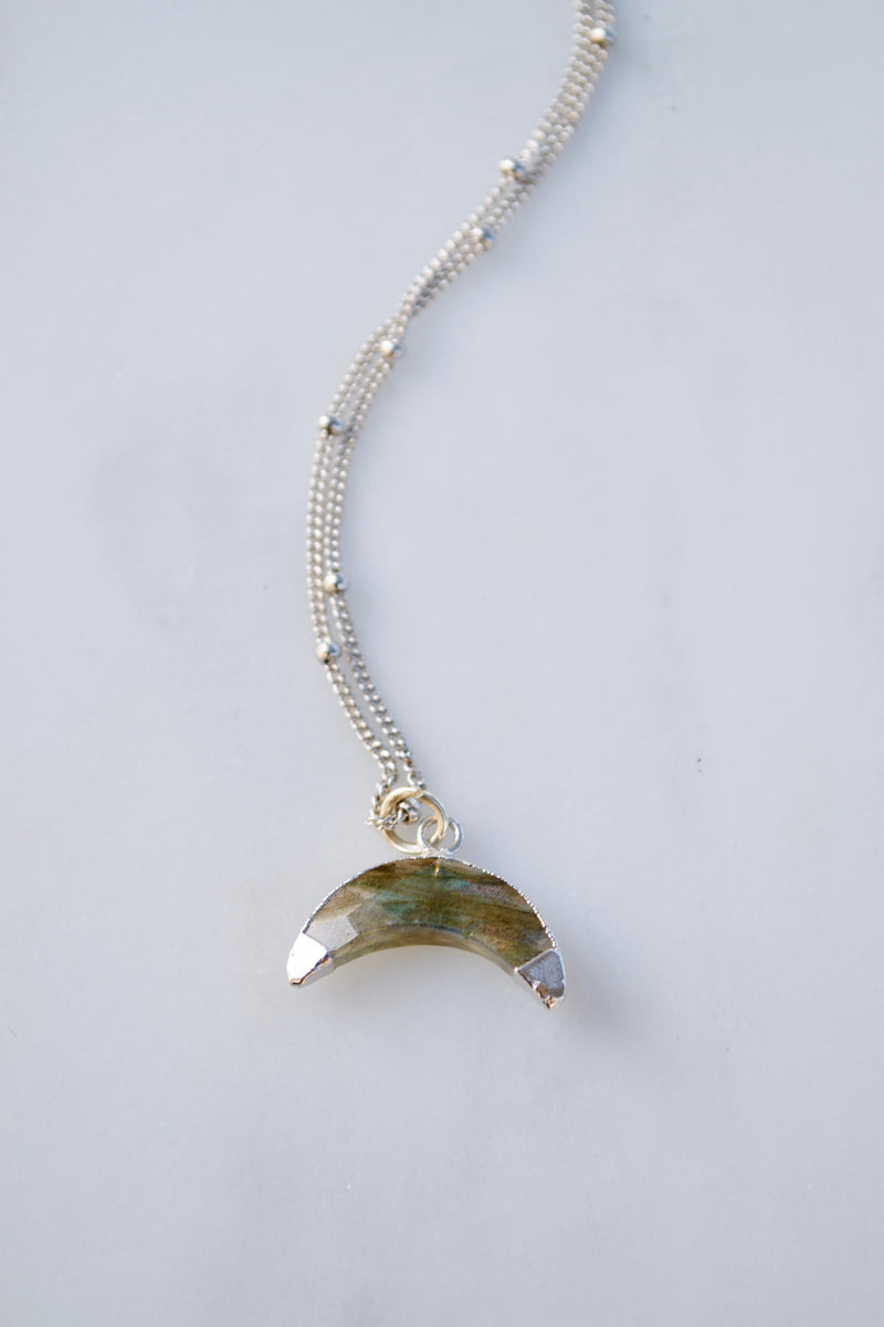 Silver Labradorite Horn 203