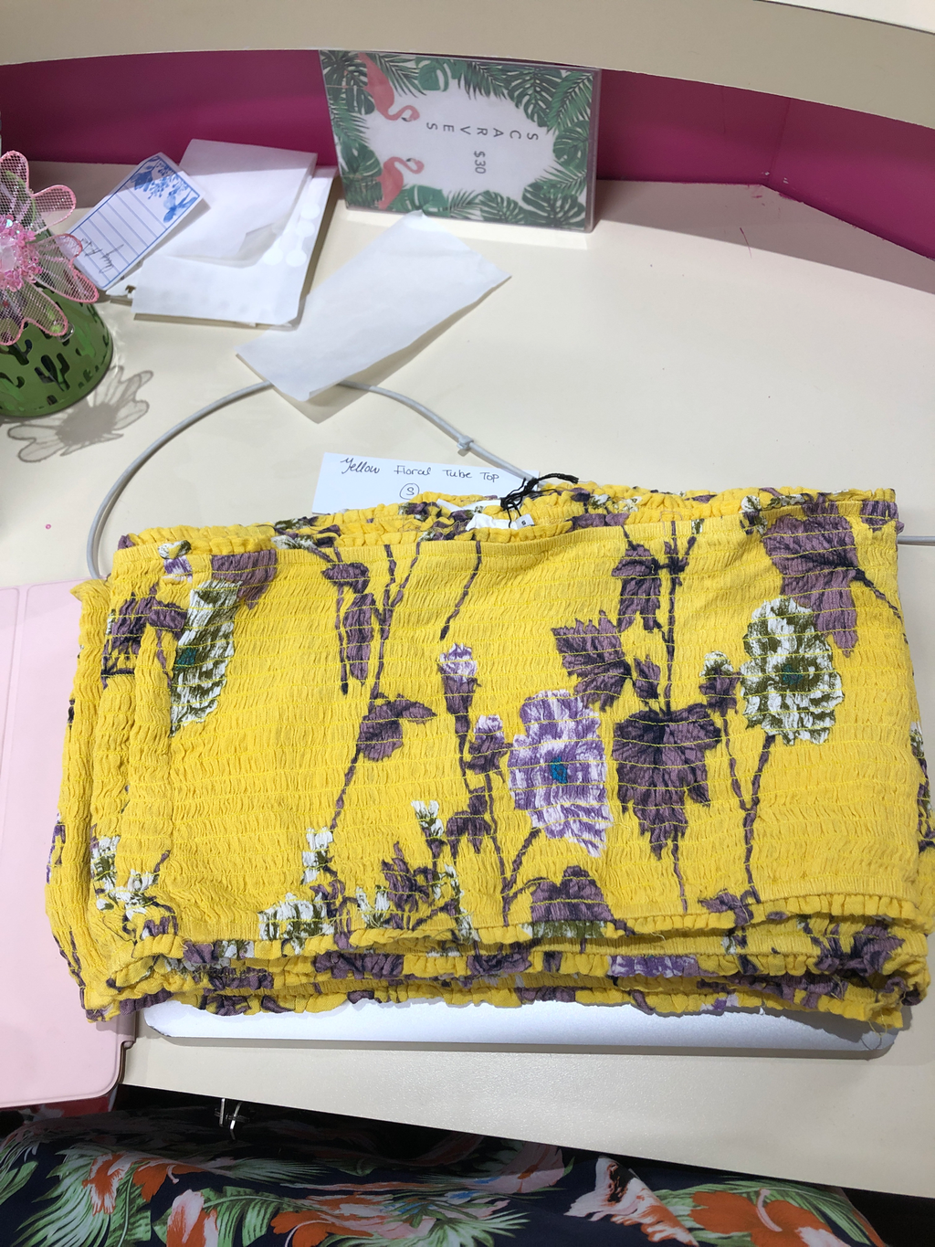 TR Yellow Floral Tube Top