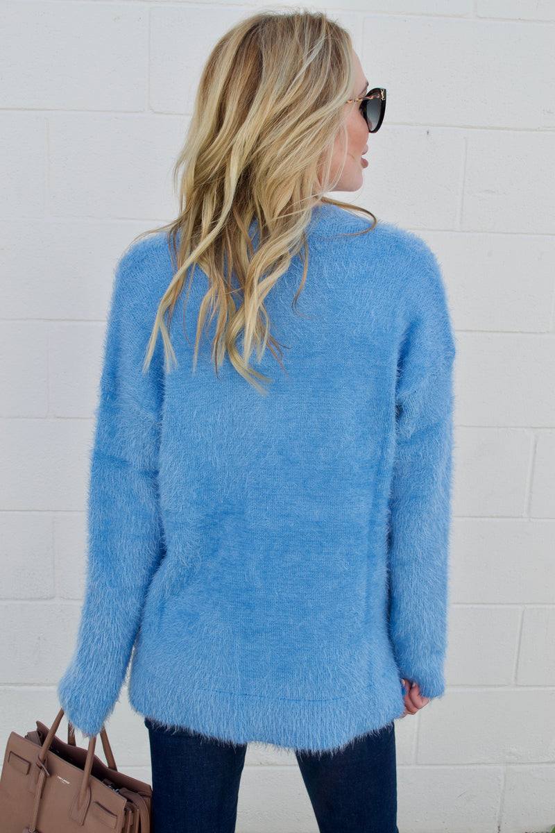 Mumu Blue Fuzzy Sweater