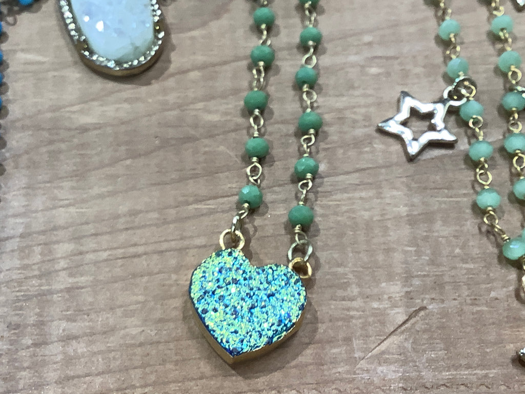 Green Quartz Heart