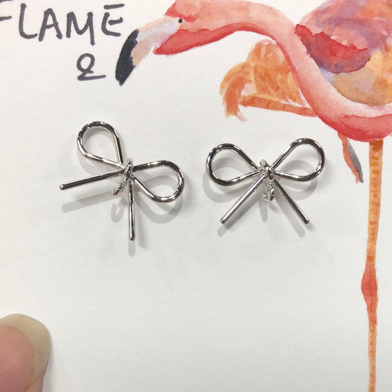 Silver Bow Earrings