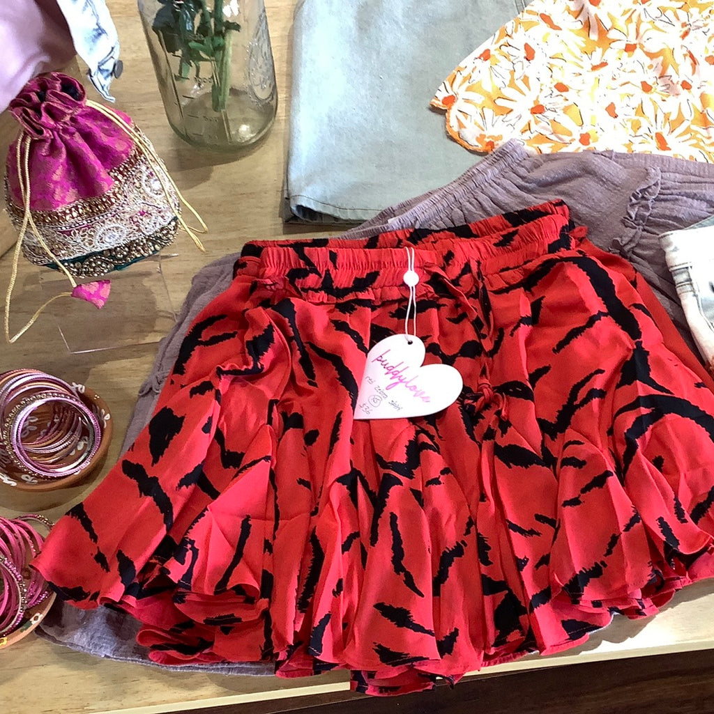 BL Red Zebra Skirt