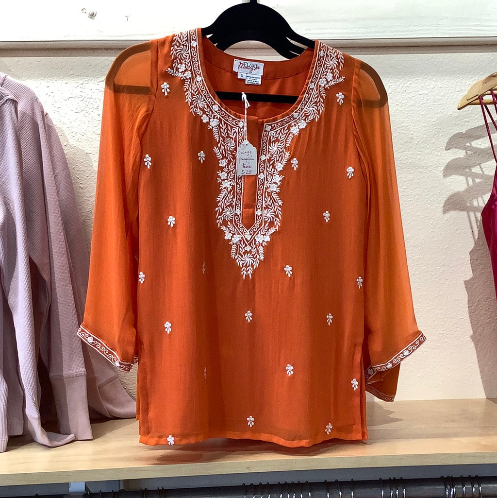 F&F orange pumpkin tunic