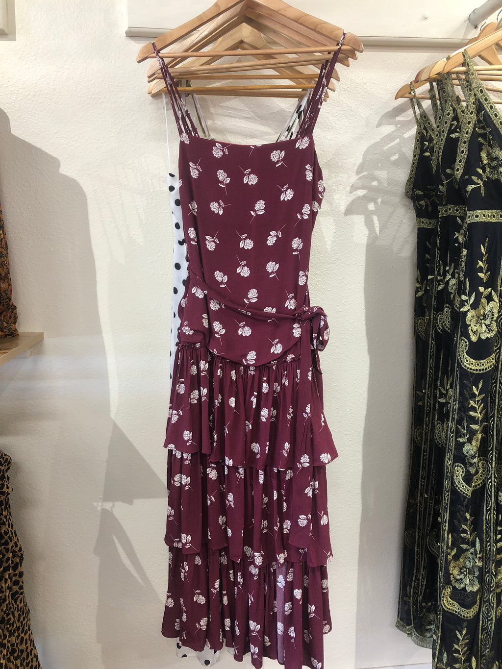 Oliv maroon tier dress