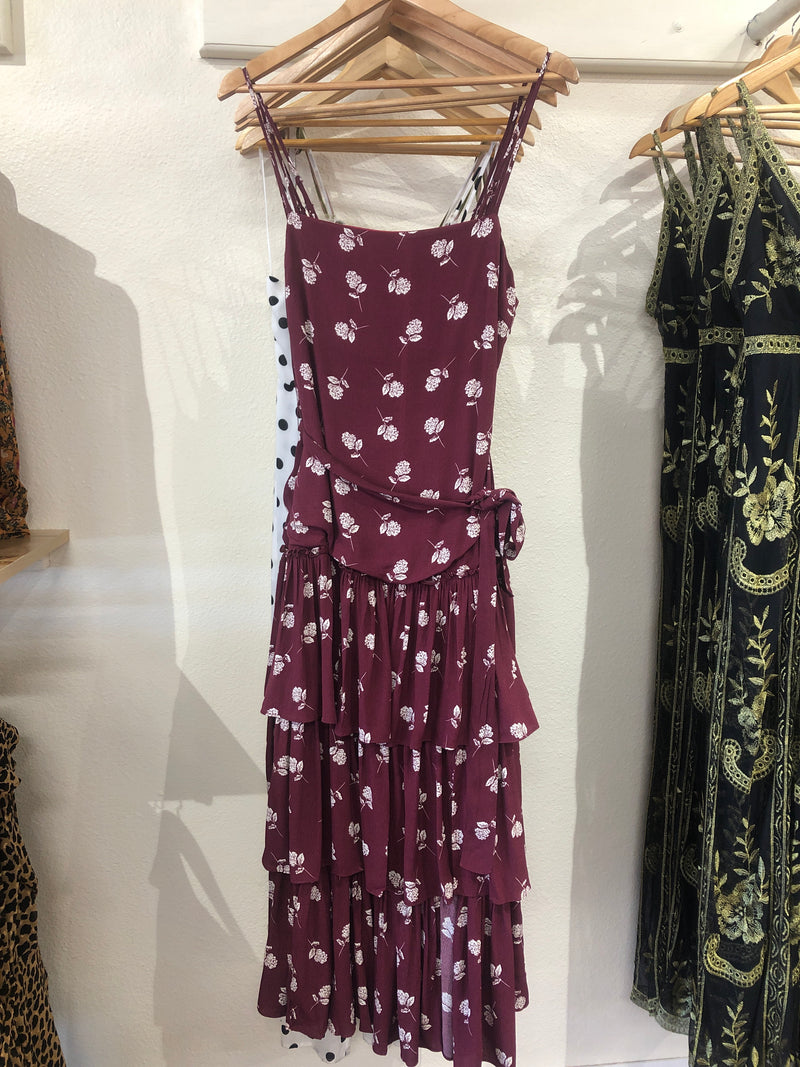 Oliv maroon tier dress