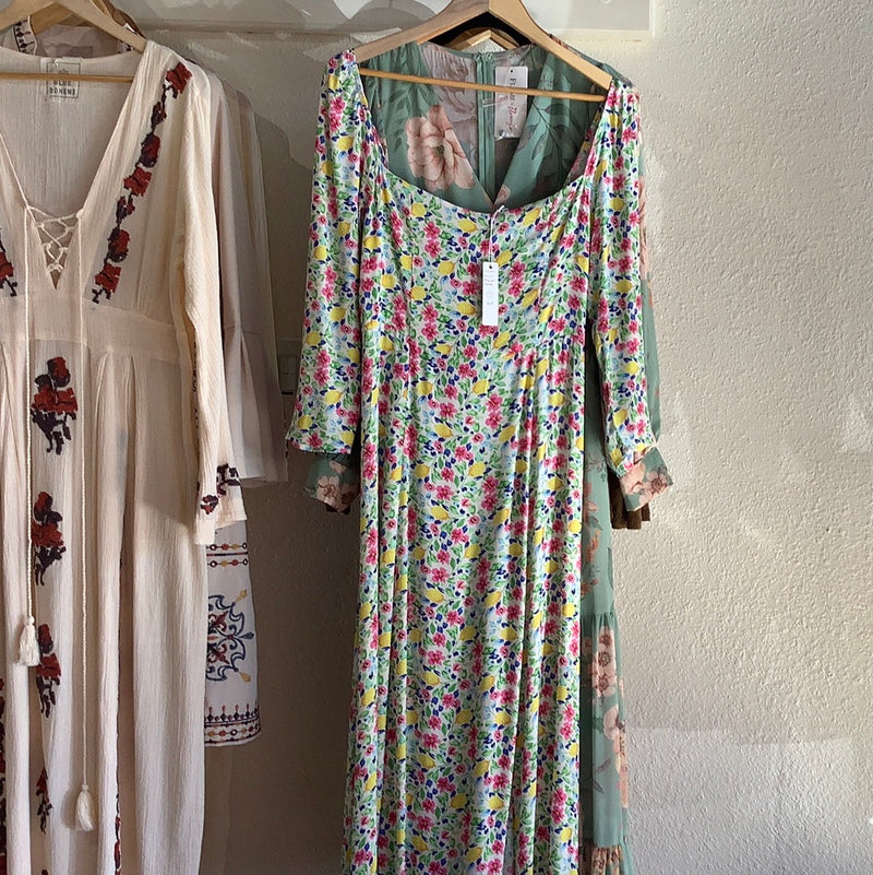 Oliv Cream Multi Flower Dress