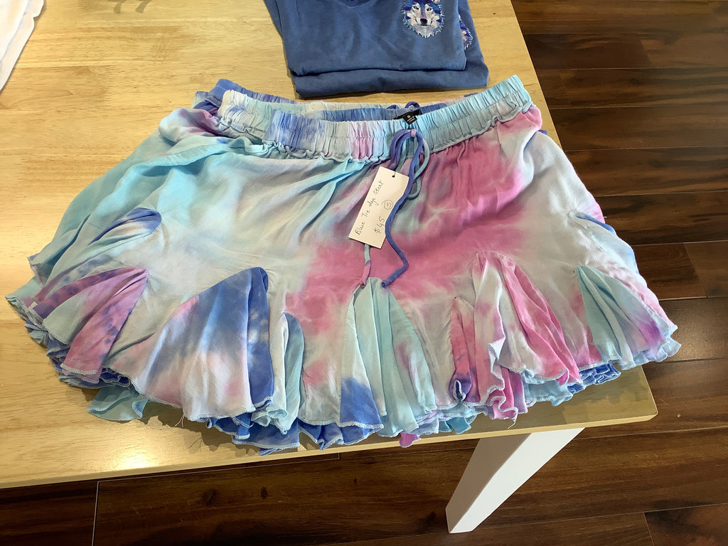 Aakaa blue tie dye skirt