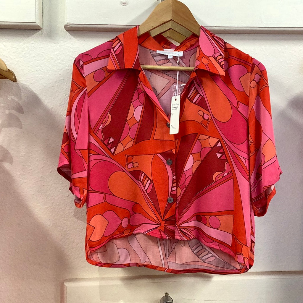 Oliv Pink Red Summer Shirt