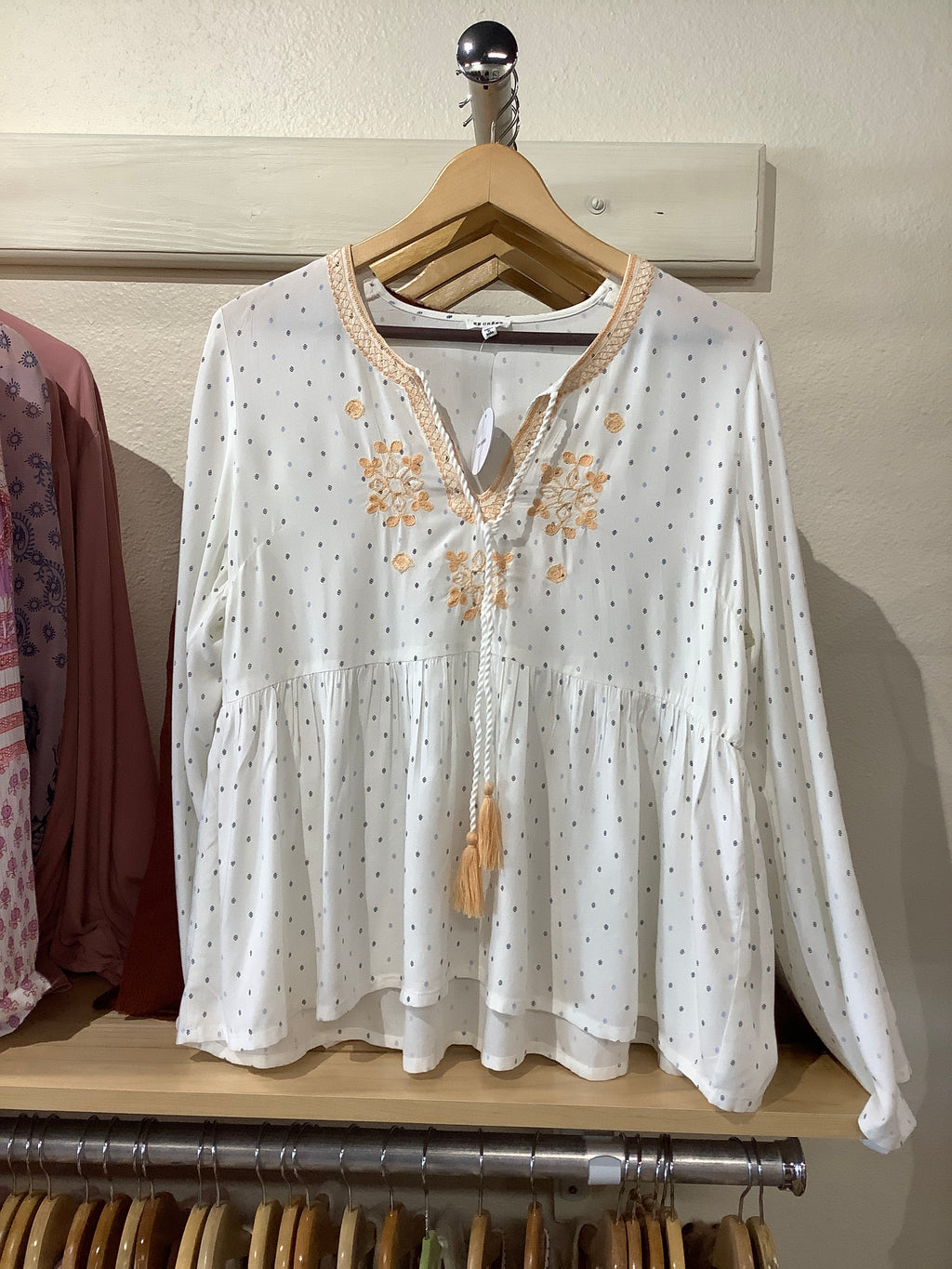 EC White Polka Blouse