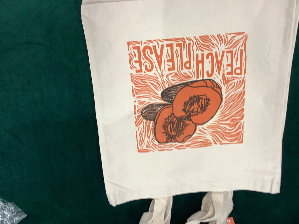 Peach canvas bag